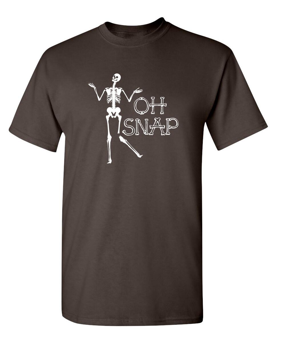 Oh Snap Skeleton Sarcastic Humor Graphic Novelty Funny T Shirt S разноцветный