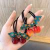 2PC European and American Lovely Cherry Elasticity Hair Ties for Women Girls Ponytail Holder Korean Hair Accessories