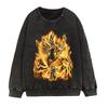 Vintage Washed Dragon Ball Anime Hoodie-Free Crewneck Sweatshirt Teens Men Streetwear Casual Long Sleeve Cotton