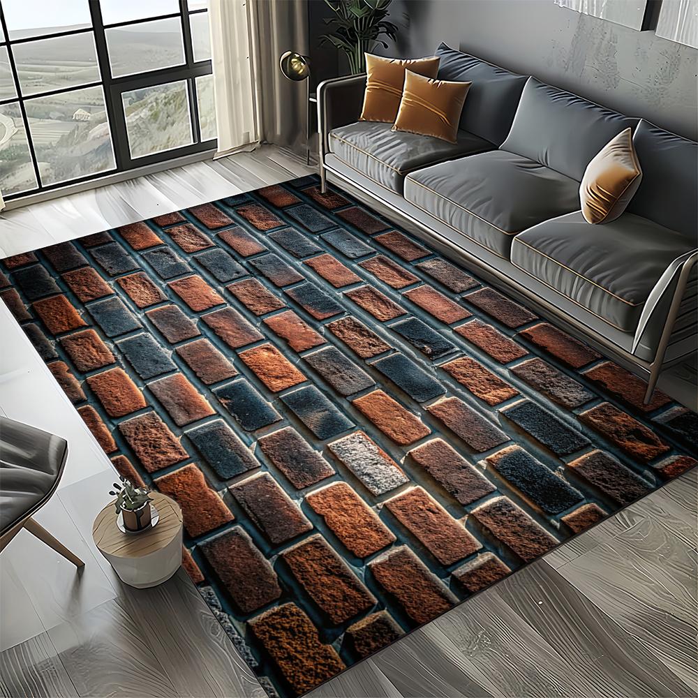 2025 New Style Brick Stone Building Wall Originality Rug Carpet for Living Room Bedroom Home Decor,kid Non-slip for Sofa Doormat