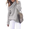 2025 Women's European & American Autumn/Winter High Neck Knit Sweater - Solid Colors