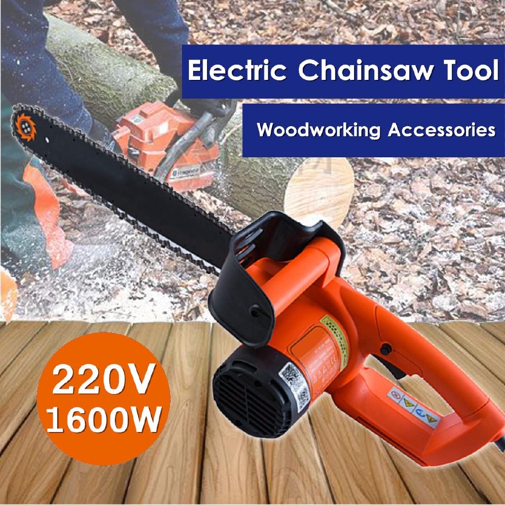 Electric Chainsaw Wood Cutting Saws Grinding Bar Machine 1600W Handheld Woodworking Tool Multifunction Garden Tools 220V