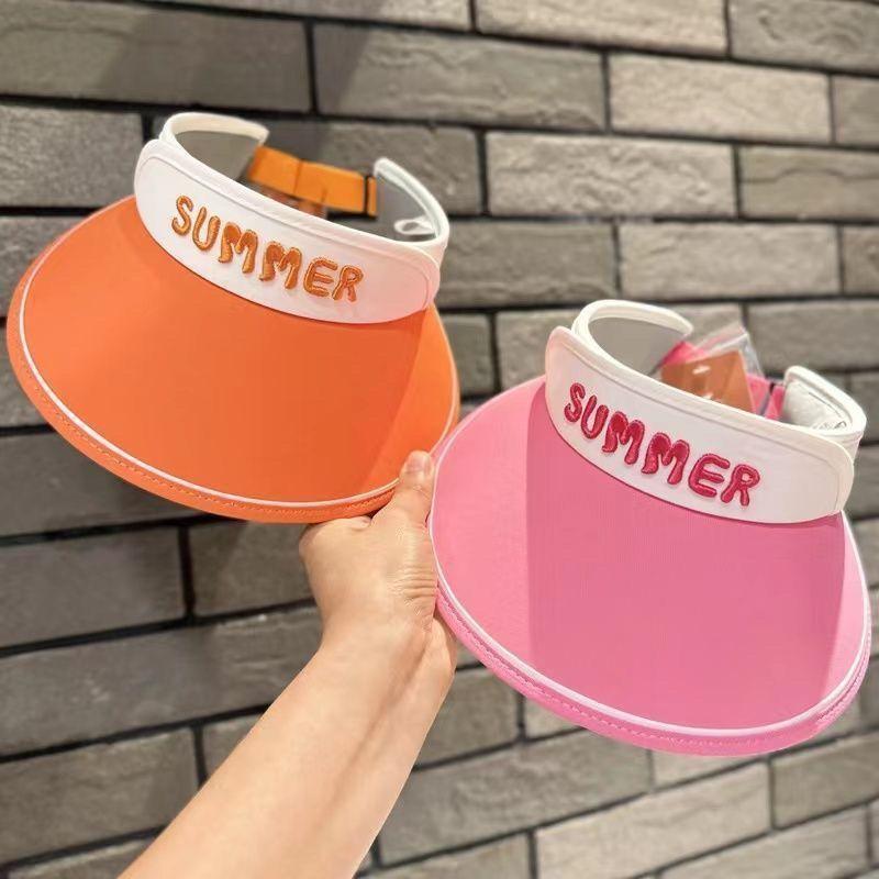 Kids Summer Visor Hat Large Brim Sun Protection Cap For Boys And Girls UV Shield Outdoor Beach Shade Hat For Toddlers