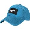 Bat Graphic Washed Denim Baseball Cap Adjustable Streetwear Casual Outdoor Sun Hat