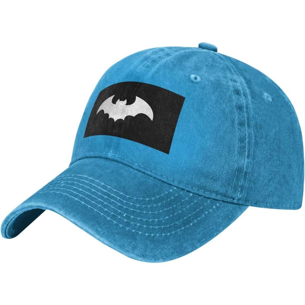 Bat Graphic Washed Denim Baseball Cap Adjustable Streetwear Casual Outdoor Sun Hat