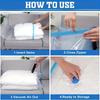 6pcs Space-Saving Vacuum Storage Bags with Hand Pump - Reusable, Portable, and Airtight Containers for Organizing Blankets, Bedding, Clothes, Quilts