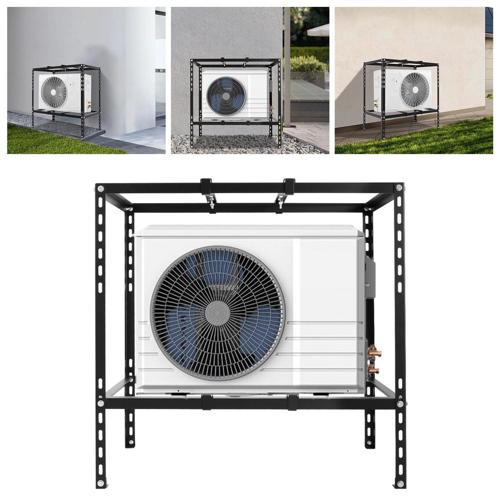 90*50*90cm Air Conditioner Unit Steel Tube Support Bracket,Black/White Stand Bracket for Air Conditioner Unit