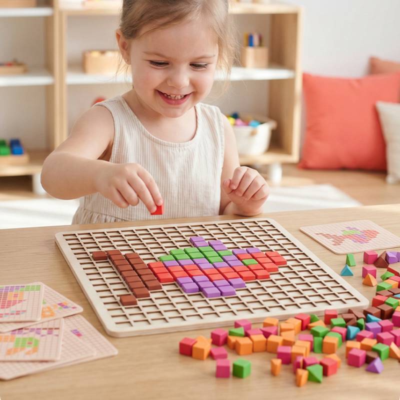 Wooden Puzzle Blocks For Kids Creative Thinking And Logic Development Toy For Preschool Children