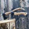 Outdoor Qinggang Wooden Handle Manganese Steel Hand Axe Woodworking Chopping Axe Camping Self-defense Tactical EDC Axe