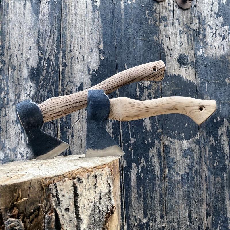 Outdoor Qinggang Wooden Handle Manganese Steel Hand Axe Woodworking Chopping Axe Camping Self-defense Tactical EDC Axe