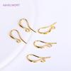 18K Gold Plated Earring Hook Ear Wire Brass Accessories For Earring Making Supplies,For Earrings DIY Jewelry Making Findings