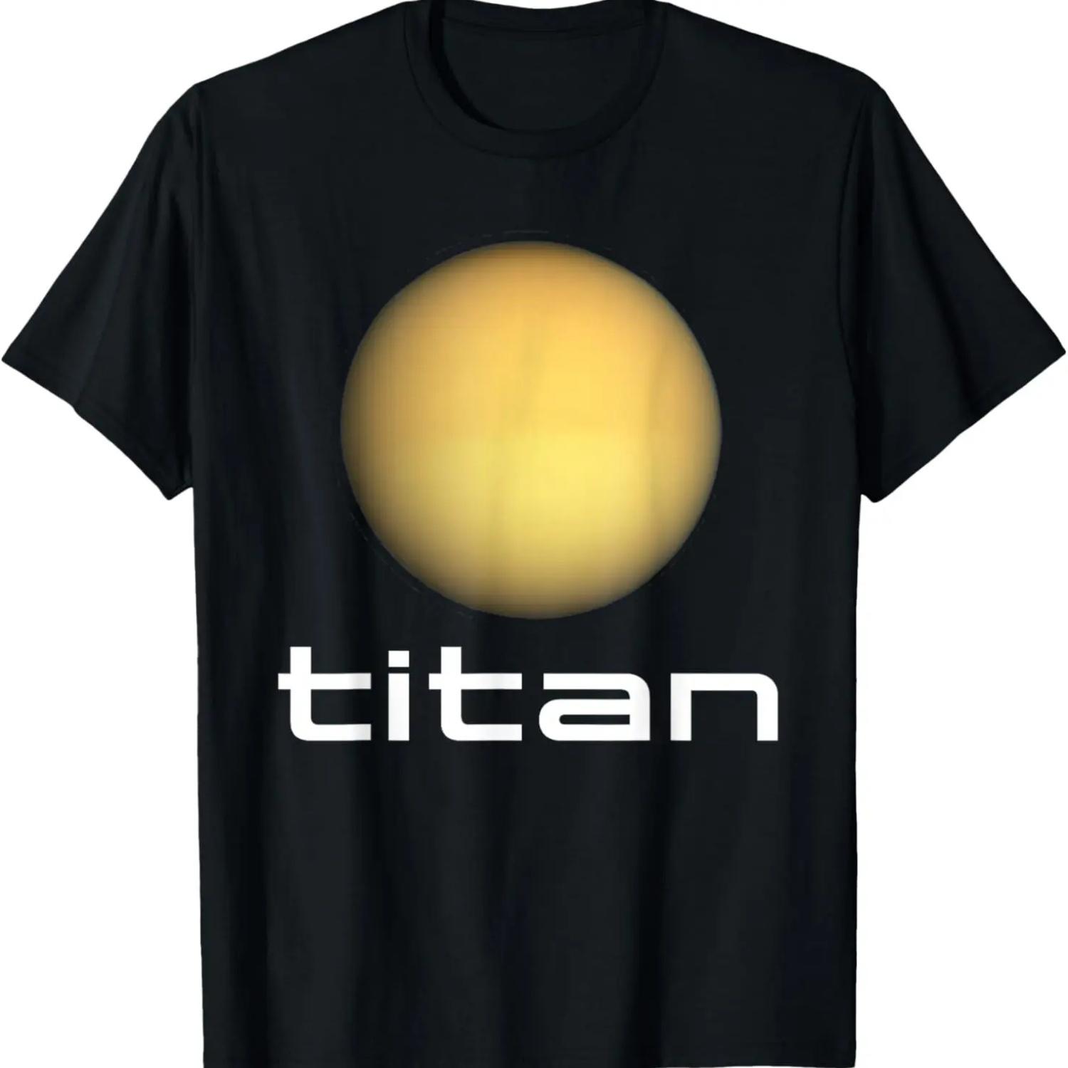 Solar System Saturn Moon Titan Space Astronomy T-Shirt S чёрный