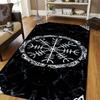Viking Norse Rune Symbol Print Area Rug Non‑Slip Soft Floor Carpet Bedroom Living Room Present Indoor Home Lounge Bedding Decor