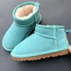 Winter Children Toddler Genuine Cow Leather Snow Boots Ultra Mini Girls Boys Warm Cotton Shoes Baby Fashion Outdoors Short Boots