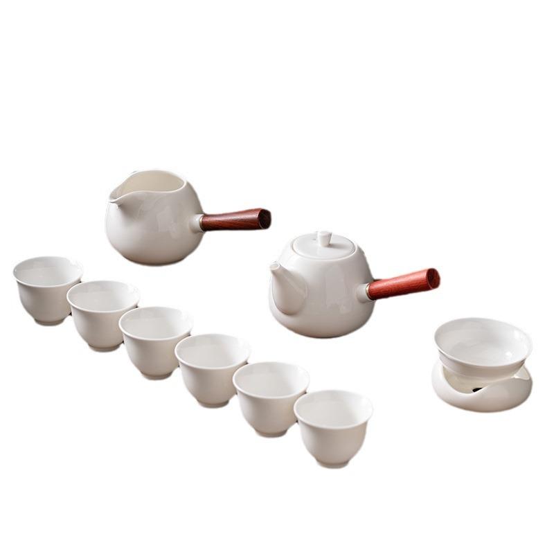 Jiang Taihui Suet Jade Kung Fu Tea Set Ceramic Set Gift Box Set Gift Sancai Cover Bowl Set 1