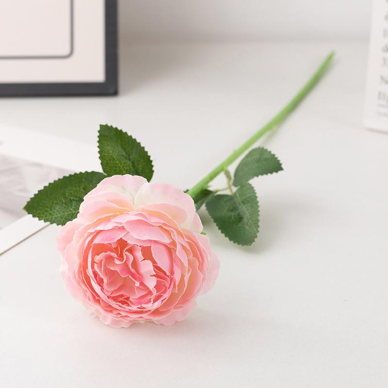 48cm Real Touch Peony Artificial Flowers Branches Rose Decor For Home Vase Wedding Christmas Valentine's Gift Fake Flower