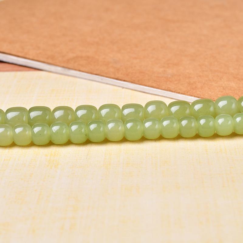 Hetian Jade Chalcedony Loose Beads for DIY Beaded Jewelry and Buddhist Accessories.
