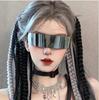 Óculos de Sol Femininos Cyberpunk Futuristas: Estilo Celebridade, Ideal para Baladas e Festas, Design de Peça Única de Alta Qualidade