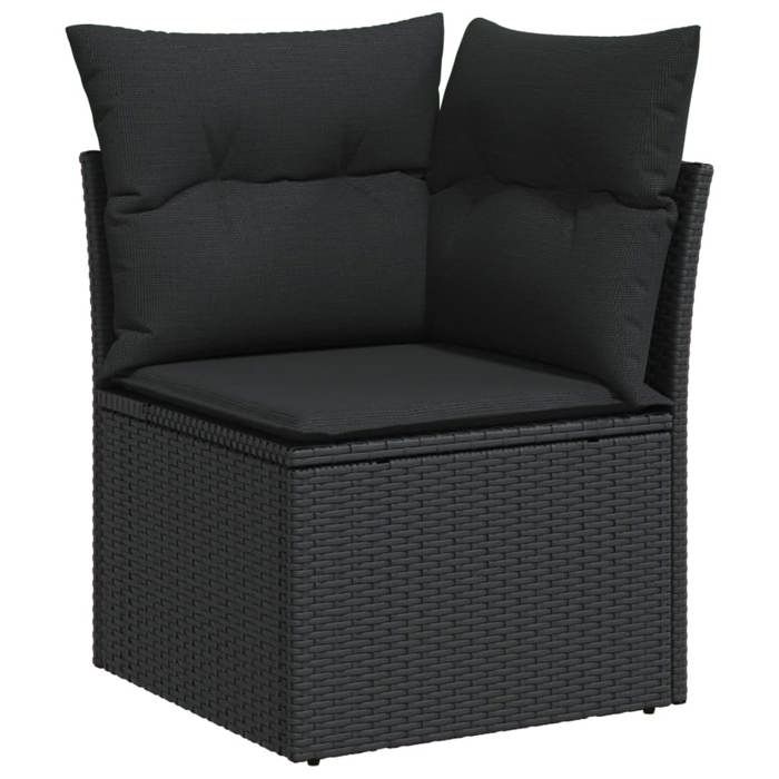 VidaXL Salon de Jardin avec Coussins 10 pcs, Canapés de Terrasse, Ensemble de Meubles de Patio, Mobilier d'Extérieur, Noir 3224627