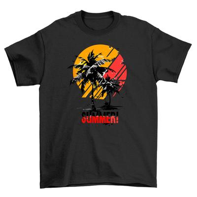 Summer 100 Palm Tree Feel - Funny T-Shirt Mens Womens Tees Top for Beach Lovers! Sunny Design, Unisex