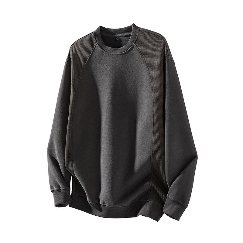 New Jacquard Long-sleeved Sweatshirt for Men Rabosleeved Versatile Large-size Top