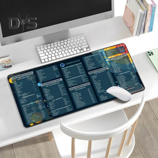 Alfombrilla de ratón grande para ordenador, 40 x 90 cm, portátil, impermeable, para oficina, PowerPoint, Excel, Word, teclas de acceso directo, alfombrilla de escritorio antideslizante, accesorios para PC