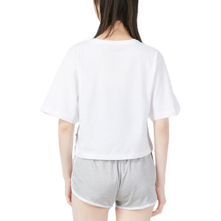 Puma Logo-Print Rundhals-Pullover Mode Sportbekleidung Fitness-Training Atmungsaktives Kurzarm-T-Shirt Damen T-Shirt Weiß 677133-02