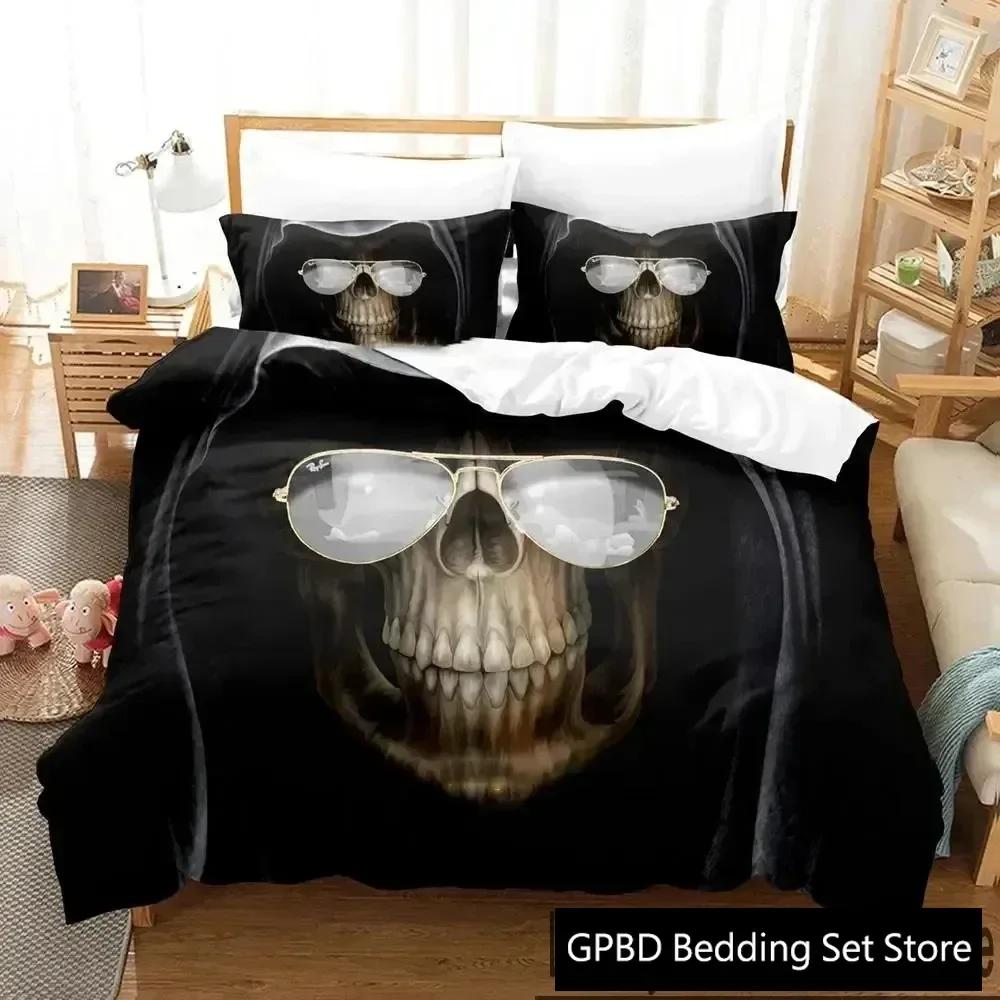 Luxury New 3D Print Dark Grim Reaper  Bedding Set Boys Girls Twin Queen King Size Duvet Cover Bed Boys Adult Home Textileextile
