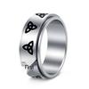Viking Rune Men's Titanium Steel Ring with Celtic Trinity Knot and Rotatable Design