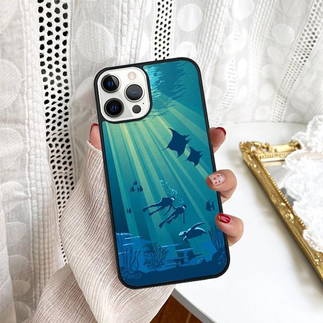 Scuba Diver Underwater Diving Phone Case For Samsung Galaxy S10 S22 S23 S24 Note 10 20 Lite S20 Plus S21 Ultra Back Cover