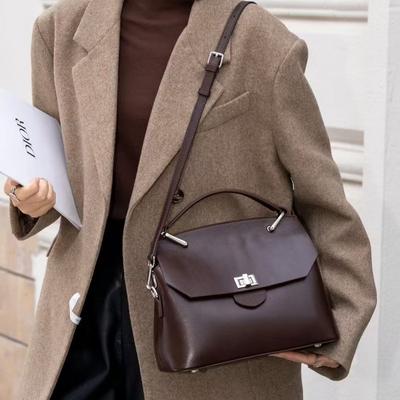 Bag Leather Women's Bag Handbag Light Luxury Women's New Fashion Messenger Bag Spring and Summer Mother Bag Women's Bag