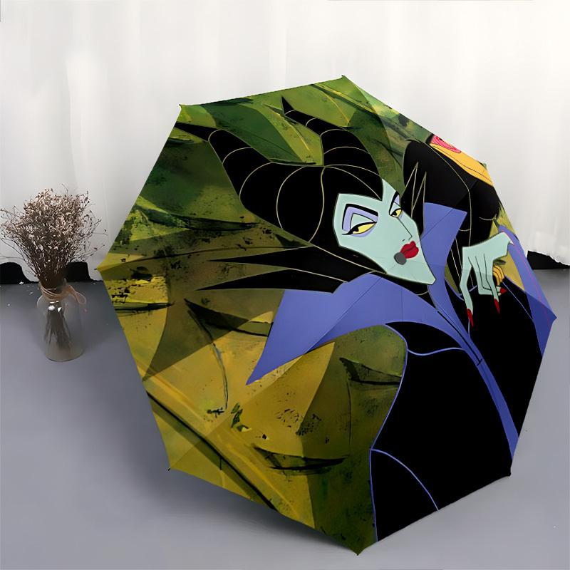 Maleficent, Crow Themed Automatic Opening and Closing Umbrella, Brightly Colored 8-rib Portable Umbrella, Suitable for Men and Women, A Perfect Gift f