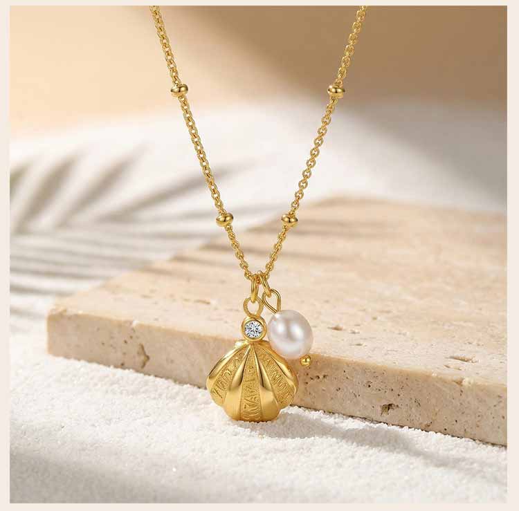 Shell Zirconia Bracelet for Women Waterproof Non-Tarnish Stainless Steel Adjustable Summer Beach Fashion Jewelry