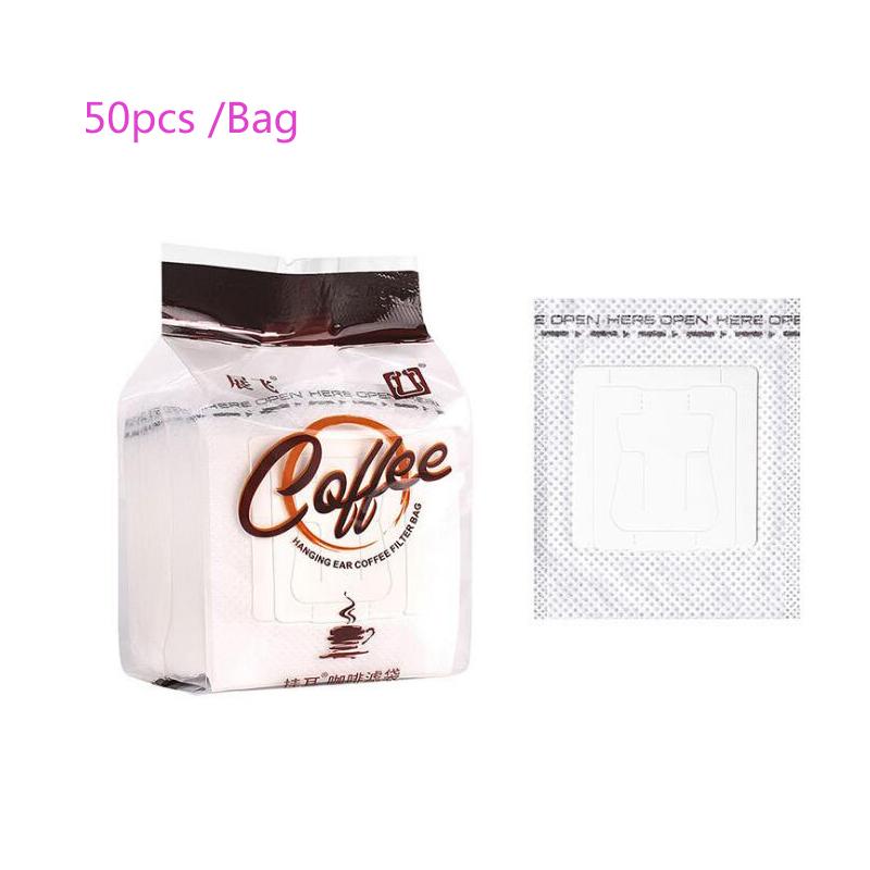 Disposable Coffee Filter Bags Portable Hanging Ear Style 50/25Pcs Coffee Filters Eco-Friendly Paper Bag For Espresso Drip Coffee