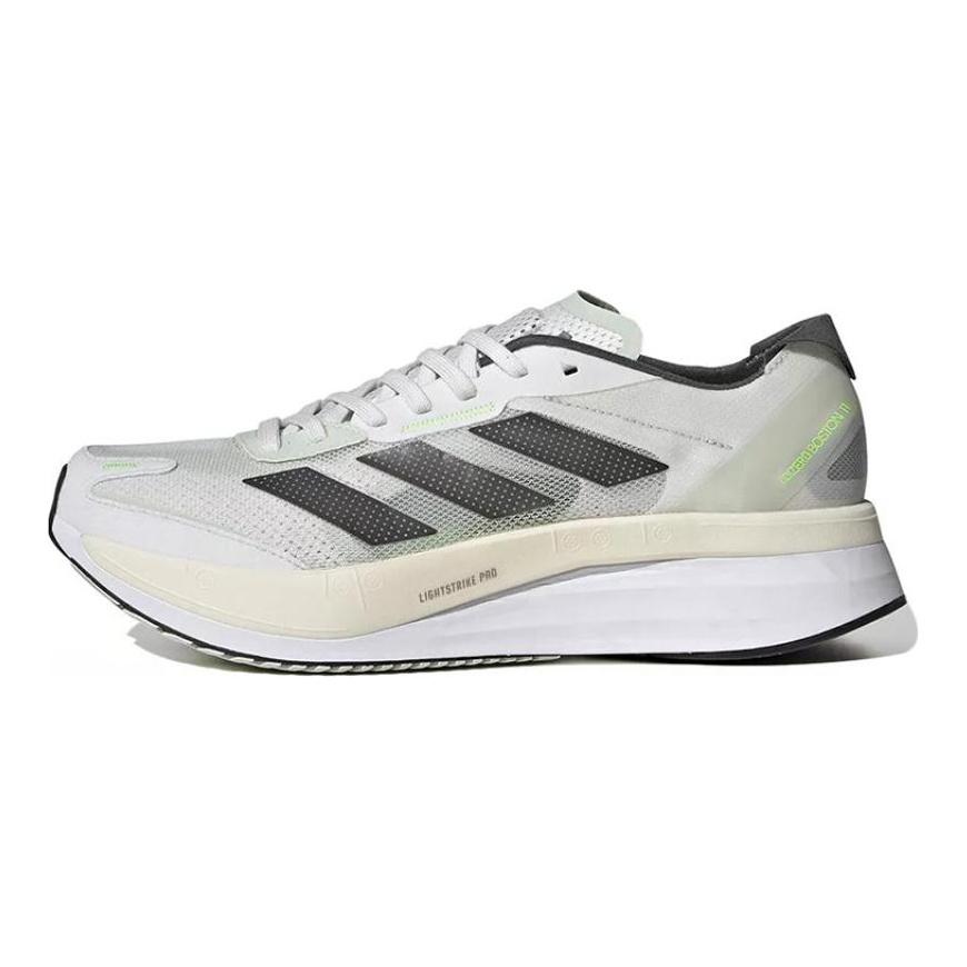 Adidas Adizero Boston 11 Crystal White Linen Green Sneakers GY8407