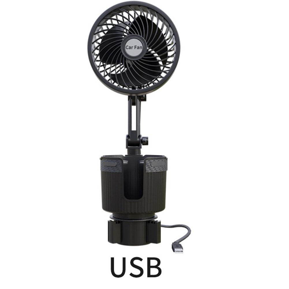 Road Trips Summer Travel Car Cup Holder Fan Dual Speed Car Fan Air Circulator Portable Car Fan Travel-Friendly Fan