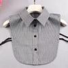 Ins Fake Collar Plaid Shirt Detachable Collars Solid Shirt Womens Dickie Collar White Girls Top Clothes Dickey Collar For Women