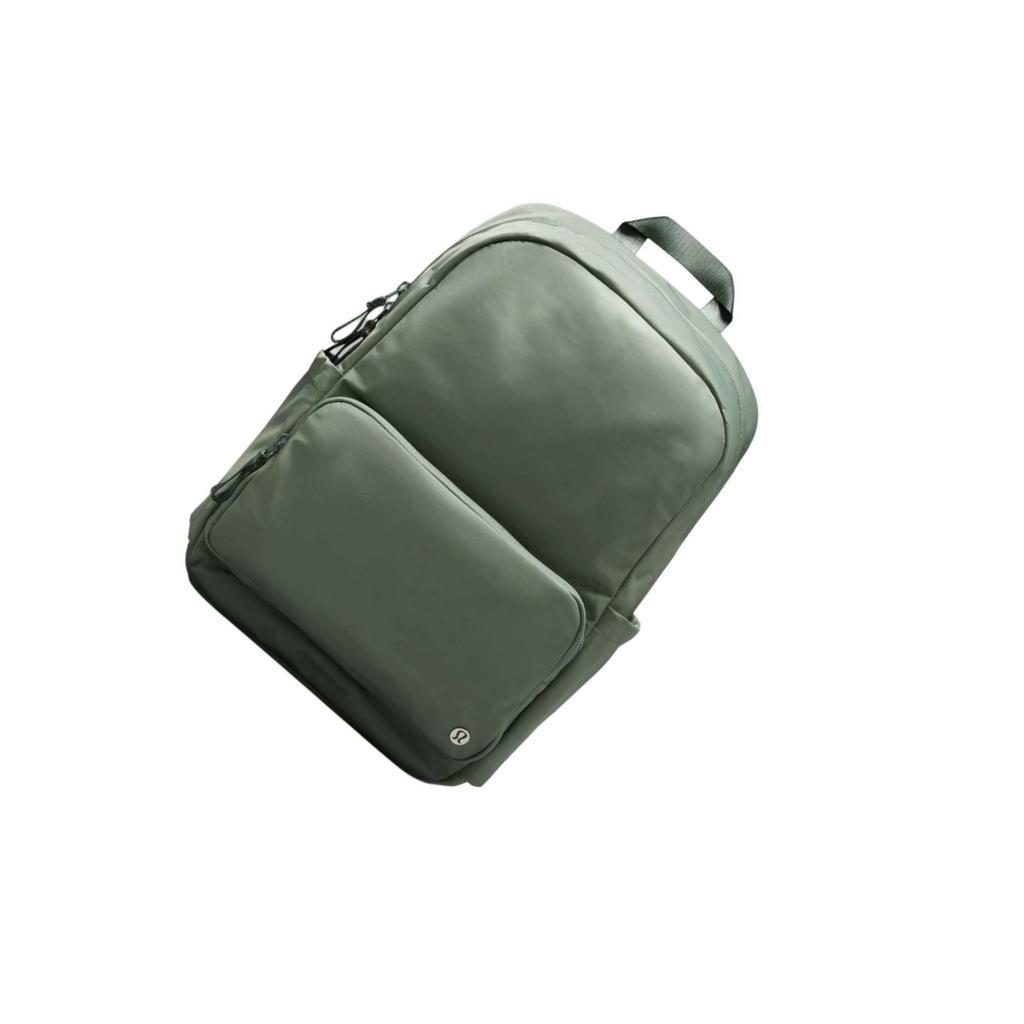 Lululemon Everywhere 22L Metal Logo Zipper Closure Nylon Backpack Unisex Backpack Gray Eucalyptus LU9B96S-064762