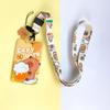 ABS ID Protection Card Case Cartoon Printing Long Lanyard Card Case Anti Loss Card Sleeve