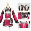 Genshin Impact Charlotte Cosplay Costume Wig Hat Glasses Red Dress Gloves Steambird Journalist Fontaine Girls Women
