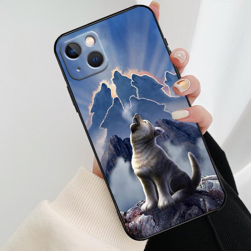 Animal Wolf Howling Phone Case For iPhone 17 Pro Max 14 13 12 11 15 16 Pro Max mini 15 16 Plus 16e 17 Air Cover