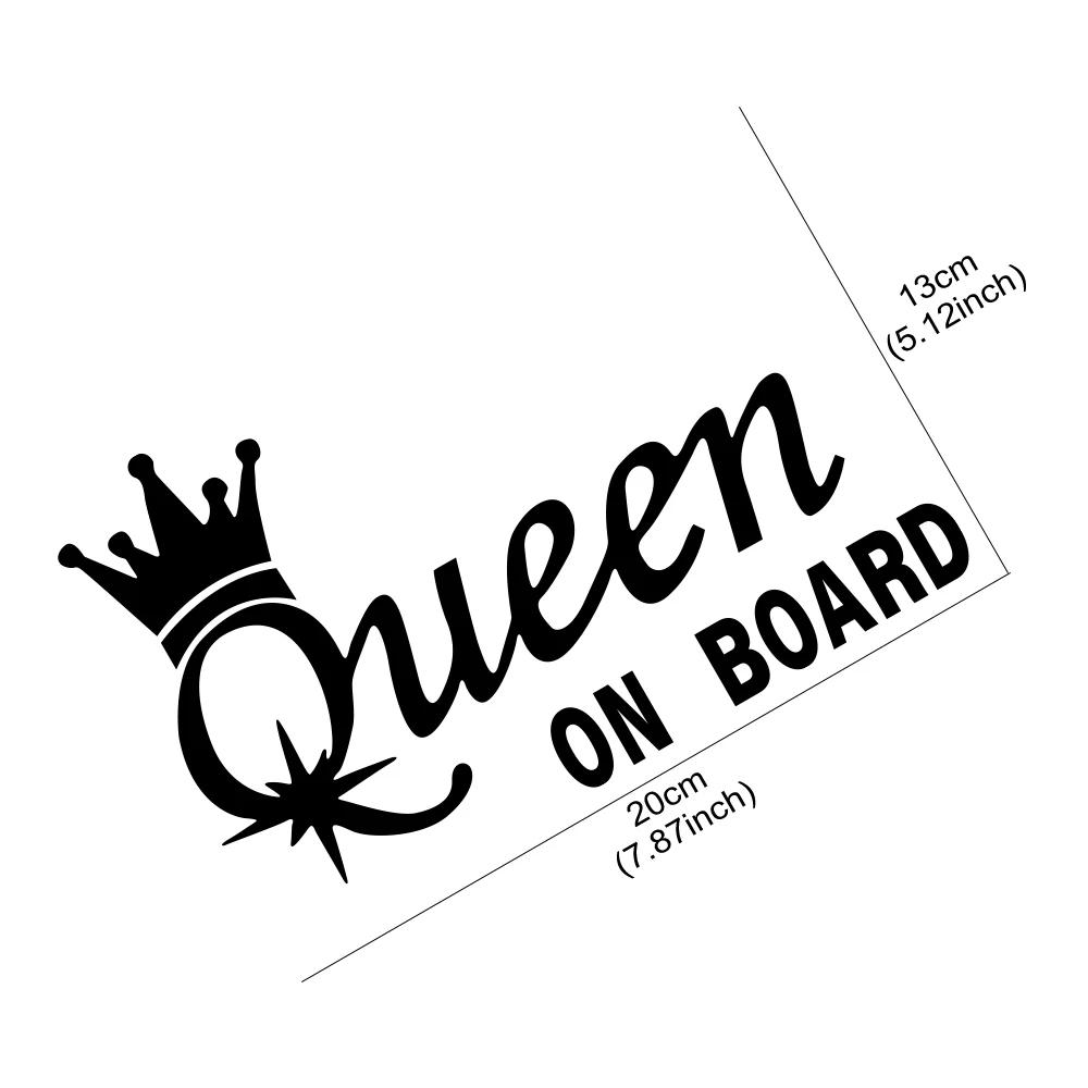 Kreativer Autoaufkleber Kronen-Design QUEEN AN BORD Vinyl-Abziehbild Wasserdicht Personalisierte Auto-Styling Dekoratives Aufkleber-Zubehör