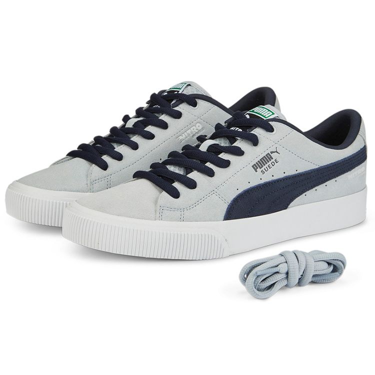 Puma Suede Skate Nitro Platinum Grey Parisian Night Unisex Sneakers White 386082-01