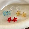 Cute Transparent Flower Stud Earrings Multicolor Acrylic Floral Earrings Sweet Minimalist Jewelry Women Daily Wear Accessories
