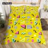 Psychedelic 3D Geometric Duvet Cover Microfiber Colorful Pop Abstract Art Comforter Cover Retro 80s Style Bedding Set Queen Size