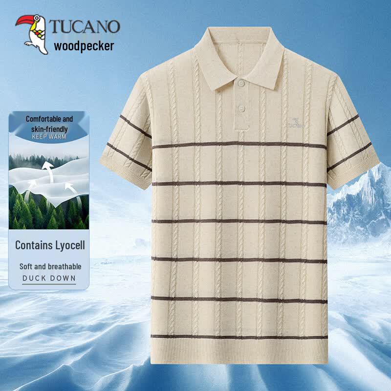 TUCANO Men s Tencel Lyocell Blend Cool Stripe Polo Shirt XL