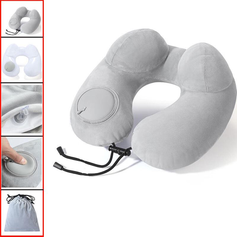OEING Upgraded Press-Type Inflatable Travel U-Pillow