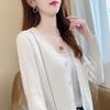 Women's V-Neck Knitted Cardigan - Long Sleeve Spring/Autumn Shawl Jacket