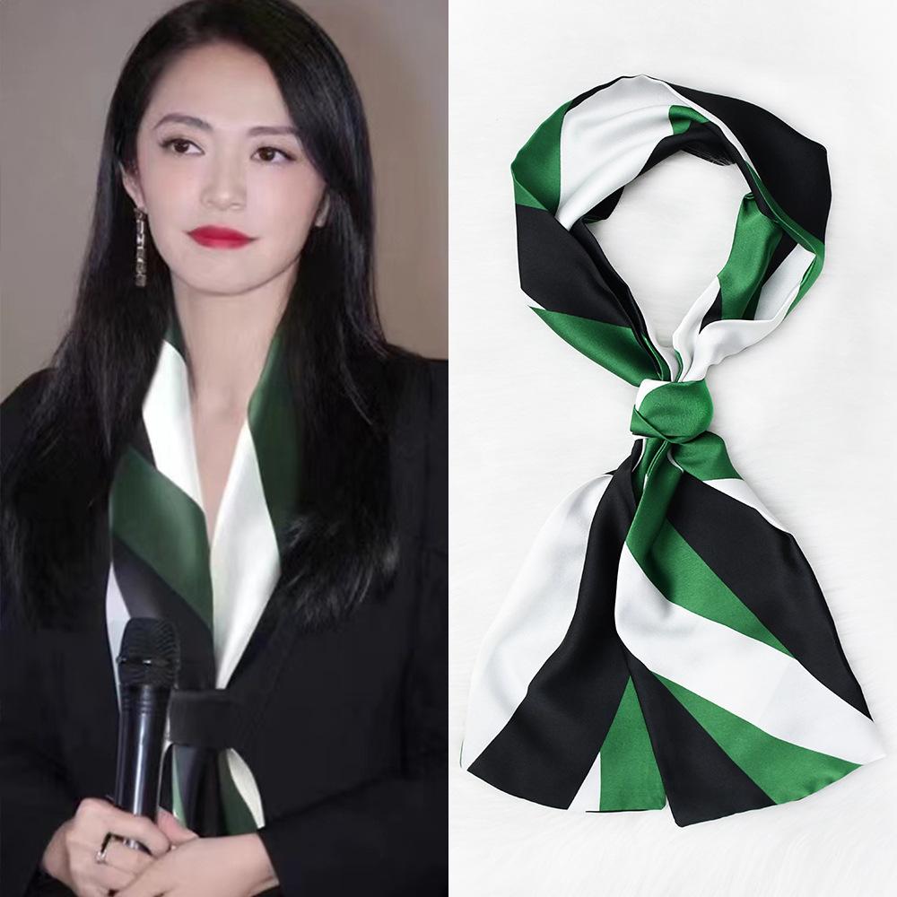 Luxury Design Horse Print Silk Sexy Scarf Women Soft Satin Hairband Neckerchief Office Hijab Headband Foulard Gift