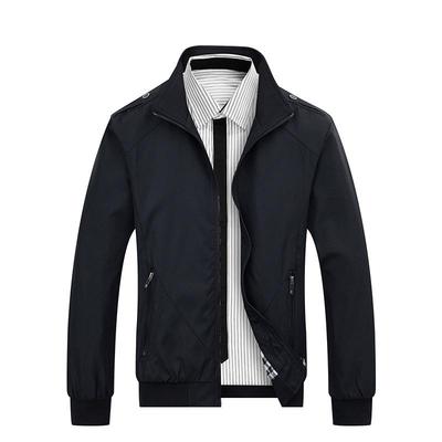 Men's Slim Fit Korean Style Autumn Jacket - Solid Color, Handsome Casual Wear